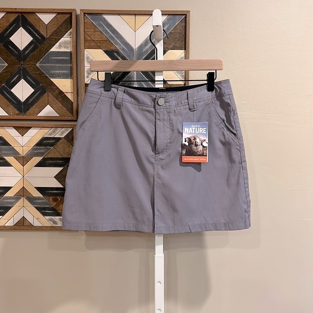 Icebreaker Women’s Wool Blend Destiny Skirt Chrome Grey 27 NWT